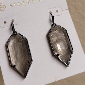 Kendra Scott Earrings Gunmetal Earrings Black Gray Mirror Rock